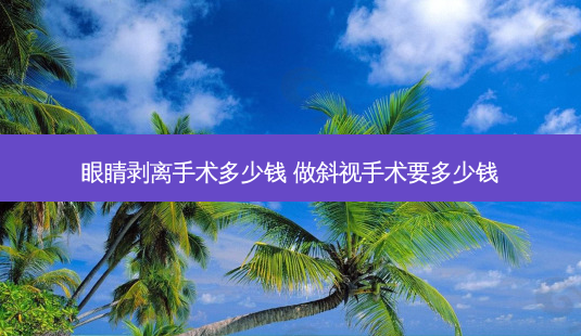 眼睛剥离手术多少钱 做斜视手术要多少钱-第1张图片-唯美资讯网