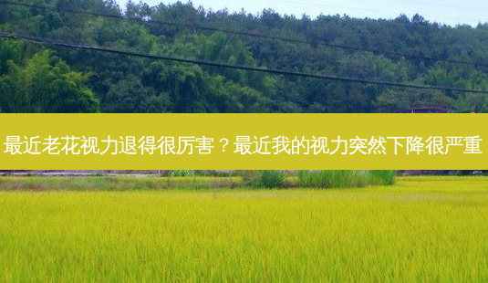 近老花视力退得很厉害?近我的视力突然下降很严重-第1张图片-唯美资讯网 近老花视力退得很厉害?近我的视力突然下降很严重-第1张图片-唯美资讯网