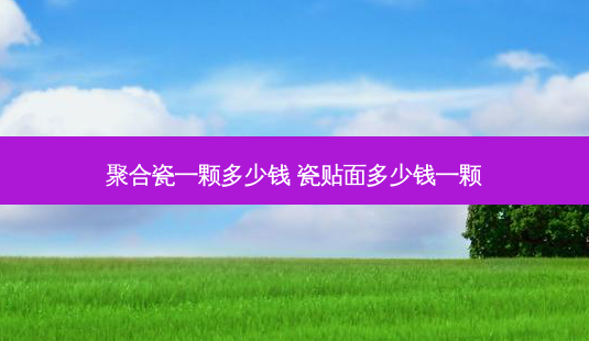 聚合瓷一颗多少钱 瓷贴面多少钱一颗-第1张图片-唯美资讯网 聚合瓷一颗多少钱 瓷贴面多少钱一颗-第1张图片-唯美资讯网