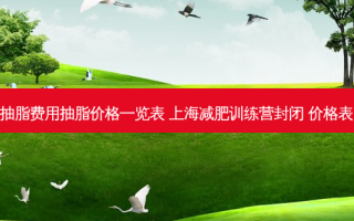 抽脂费用抽脂价格一览表 上海减肥训练营封闭 价格表