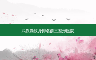 武汉洗纹身排名前三整形医院