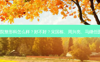 济南市中心医院整形科怎么样？好不好？宋国栋、周兴亮、马继任医生技术不错！