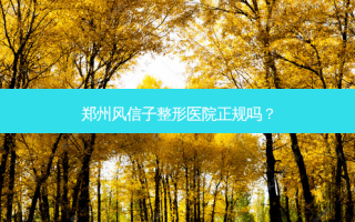 郑州风信子整形医院正规吗？