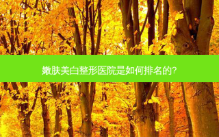 嫩肤美白整形医院是如何排名的?