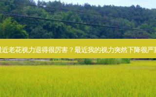 近老花视力退得很厉害？近我的视力突然下降很严重