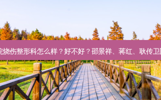 聊城市人民医院烧伤整形科怎么样？好不好？邵景祥、蒋红、耿传卫医生技术好吗？
