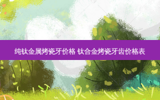 纯钛金属烤瓷牙价格 钛合金烤瓷牙齿价格表