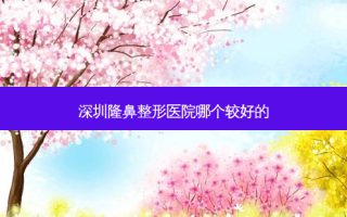 深圳隆鼻整形医院哪个较好的