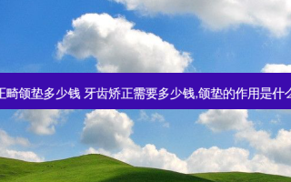 正畸颌垫多少钱 牙齿矫正需要多少钱,颌垫的作用是什么