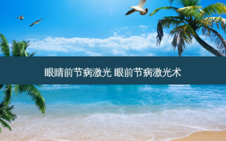 眼睛前节病激光 眼前节病激光术