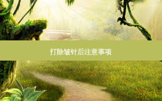 打除皱针后注意事项
